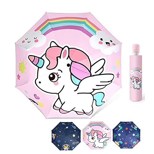 Evka Kids Folding Umbrella-Automatic Open Cartoon Travel Umbrella-Waterproof And Uv-Resistant Compact Umbrella For Girls And Boys.… #TOP22