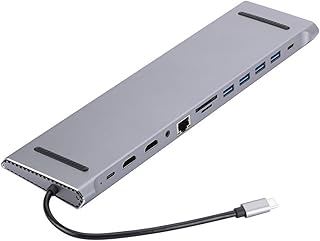 USB C Hub Docking Station,12 in 1 Computer Accessories Docking Station - 5.0 Gbps HD Port Expander Computer Accessories Docking Station for Laptop Plug and Play for Laptops Myjio