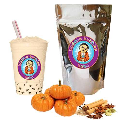 10+ Drinks Pumpkin Spice Boba Tea Kit: Tea Powder, Tapioca Pearls & Straws By Buddha Bubbles Boba