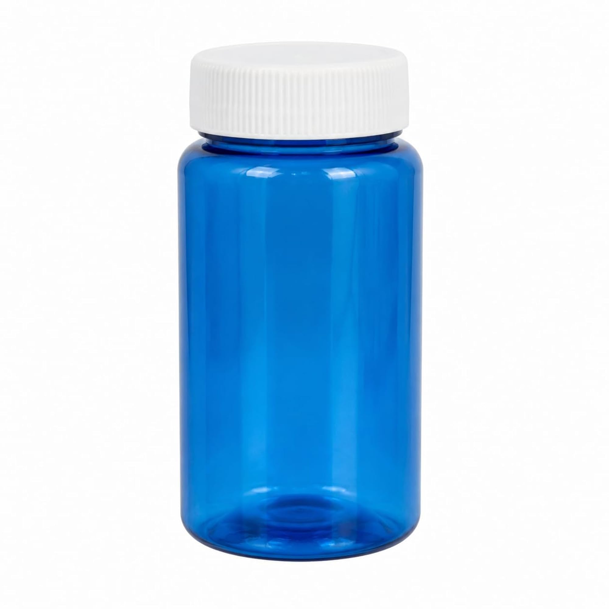 Pharma Blue Transparent Plastic Jar, 70CC