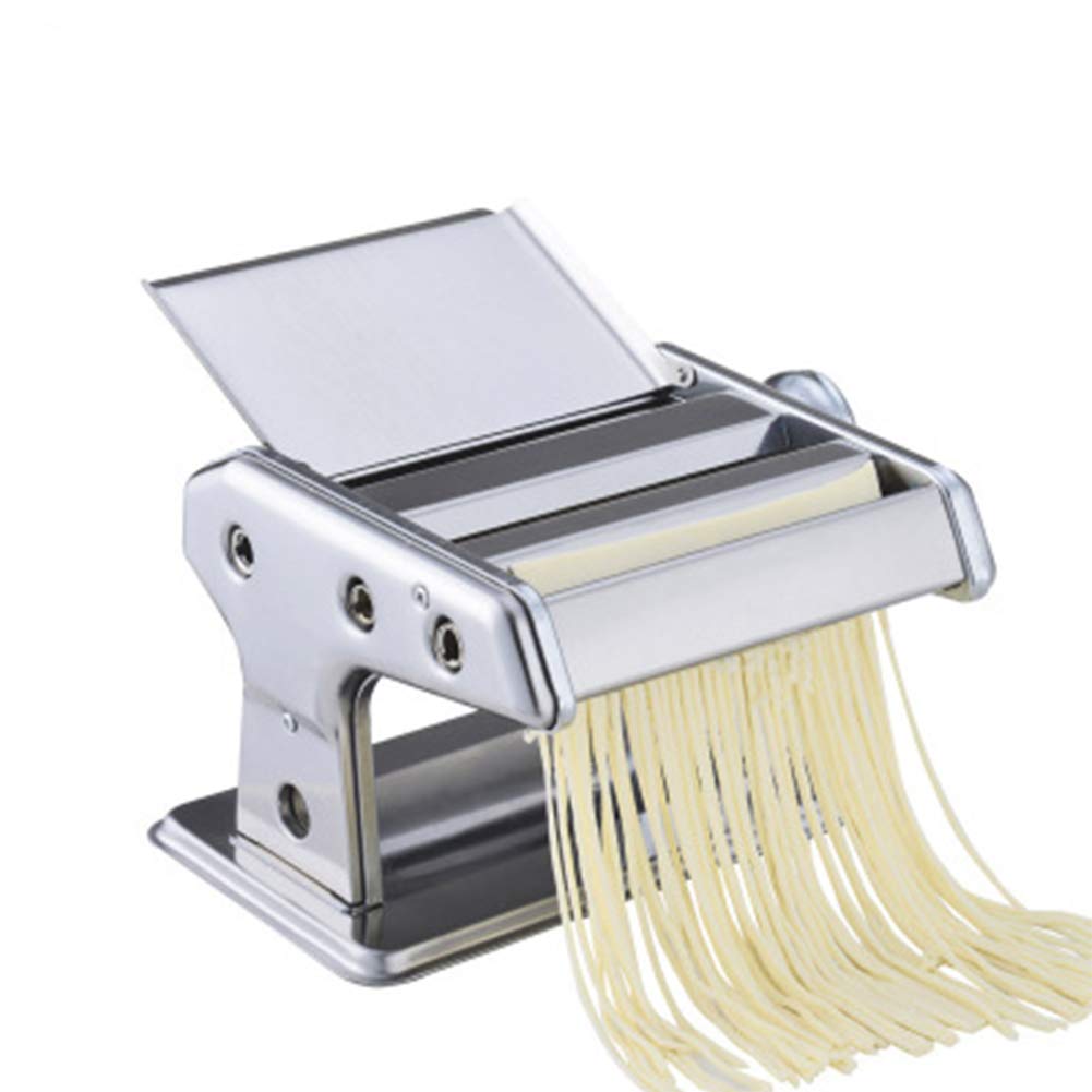 Pasta Machine, Made in Italy, Includes Cutter, Hand Crank, and Instructions, Best for Homemade Noodles Spaghetti Fresh Dough-White