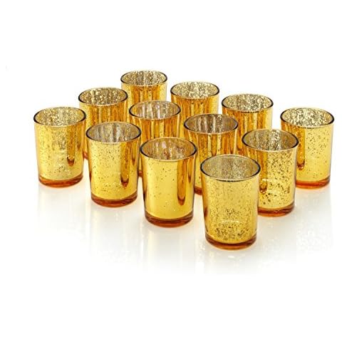 Artis Speckled Gold Mercury Glass Votive Set Cover