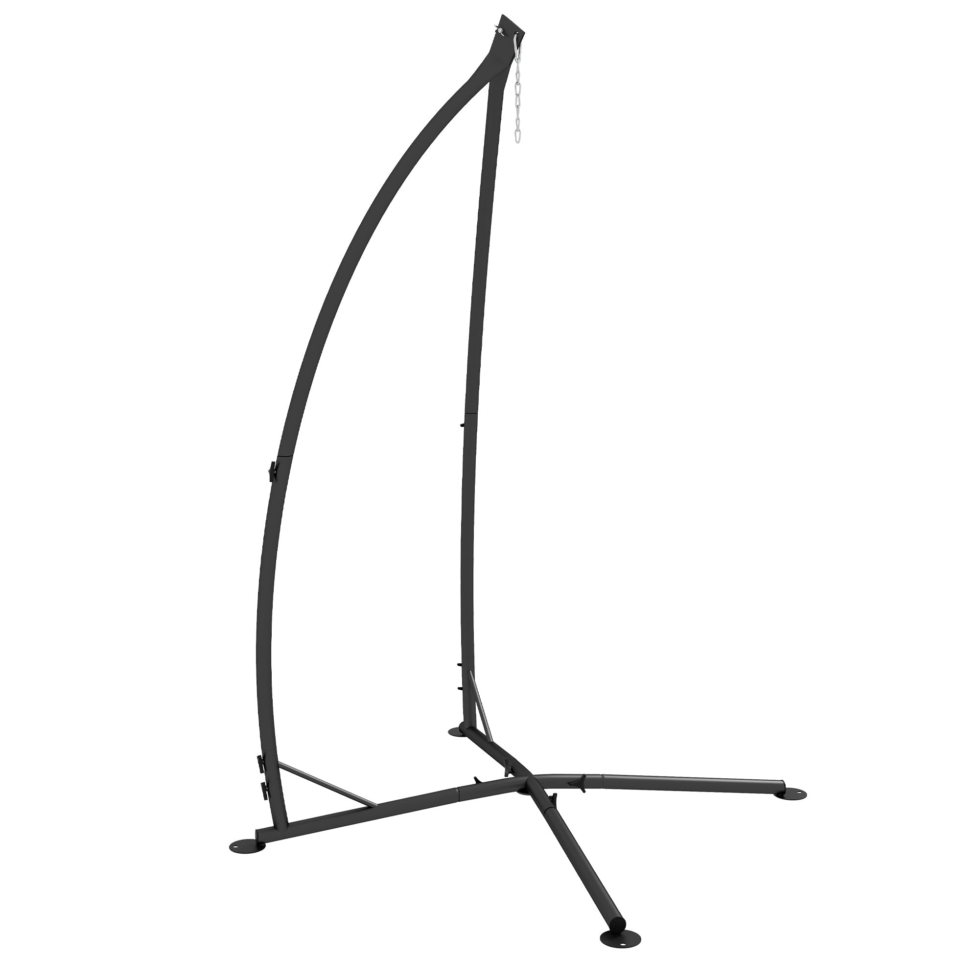Outsunny Supporto per Poltrona sospesa - Supporto per Poltrona sospesa, Altezza 215 cm - Carico Massimo consigliato 130 kg, Metallo Nero