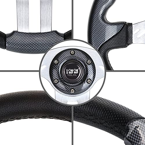 10L0L Golf Cart Steering Wheel, Universal Design Fit Ezgo Rxv & Txt, Club Car Ds, Club Car Precedent Tempo, Yamaha, Most Golf Cart (Style3 Gray) #TOP3