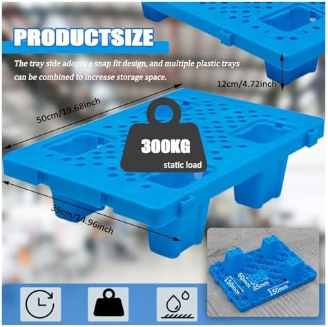 2 Pcs Plastic Pallet for Basement Storage, Lightweight Breathable Grid Pad, Indoor & Outdoor Storage Grid Pad, Easy to Stack for Garage, Kitchen, Supermarket, Closet, Basement