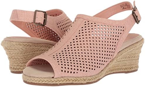 Easy Street Women's Stacy Wedge Sandal, Blush Linen Print, 7 Wide | Image 6