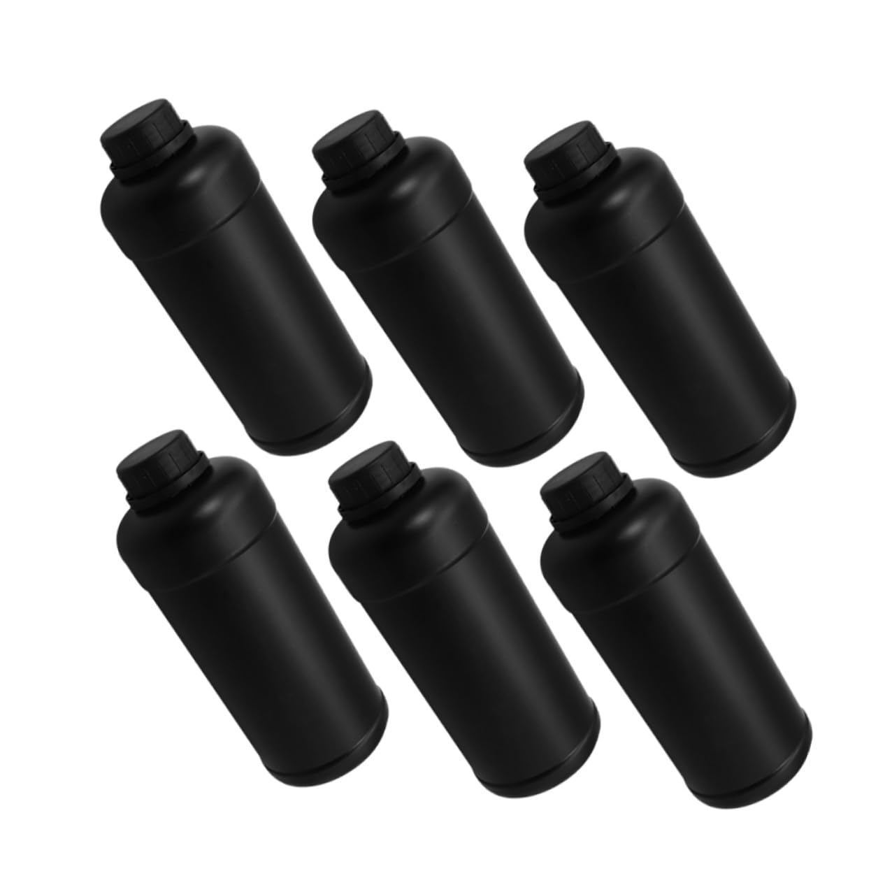 Hemobllo Bottiglie di Plastica Nere e Utilizzo Versatile da 1000ml 6 Pezzi Chiusura Ermetica Eccellente per Reagenti Chimici Contenitori per Campioni in Laboratorio