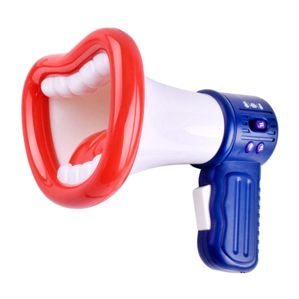 Kids Voice Changer Trumpet Registrazione Giocattolo Plastica Multifunzione Modalità Robot Funzione Antiscivolo Adatto per Bambini Feste Famiglia Bianco
