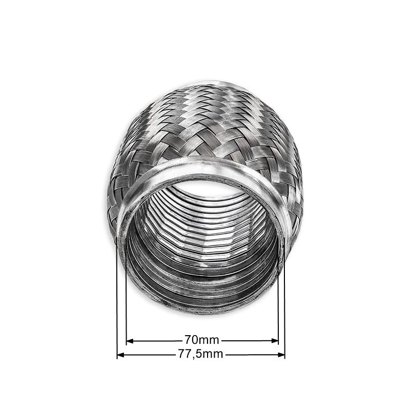 Tubo Flessibile Universale Tubo Flessibile di Scarico Universale per uso Auto per Sistema di Marmitta di Scarico 70 mm Lunghezza Diametro: 100 mm