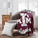 Texas A&M Aggies 46" x 60" NCAA Officially Licensed Throw Blanket – Super Soft Lightweight Fleece Blanket for Game Day, Dorms, Couch, Travel & Tailgating Comfort