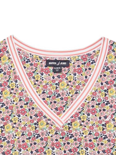 Image of Nautica Women's Solid V-Neck Short Sleeve T-Shirt Shirt