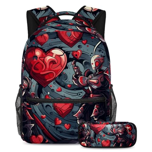 Sac à dos imprimé cœur rouge 62 idéal pour le collège