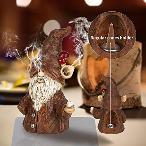 Gnome Incense Holder For Sticks, Incense Cone Burner Ornaments, Gnome Decor For Desk, Unique Gnome Gifts For Women Men #TOP2