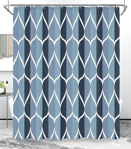 Catálogo para Comprar On-line Cortinas de ducha favoritos de las personas. 47 Cortina de Baño,180 * 180cm Cortina de Ducha de Poliéster Antihongos,Shower Curtains Tela Lavable con Ojales de Metal y 12 Ganchos para Casa, Hoteles (Color Azul)