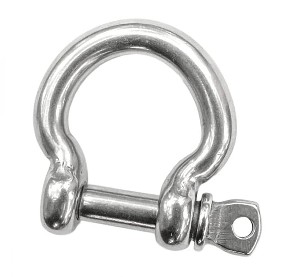 12mm (1/2") Marine Grade A4 Stainless Steel Winch D Ring Shackle Dee Lock (Pack of 2)