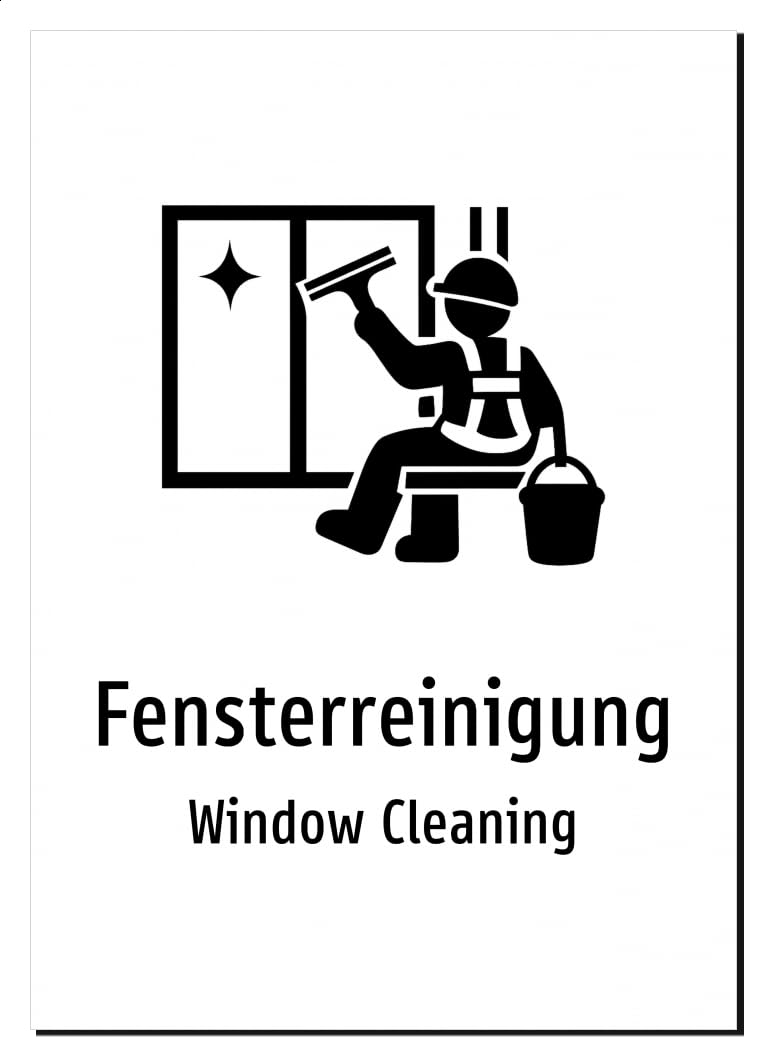 54846-DEEN-S-13 | Fensterreinigung Schild | Deutsch Englisch | zweisprachig