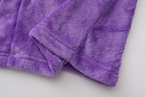Image of Girls Fleece Robe Boys Hooded Bathrobe Soft Flannel Robe For Kids