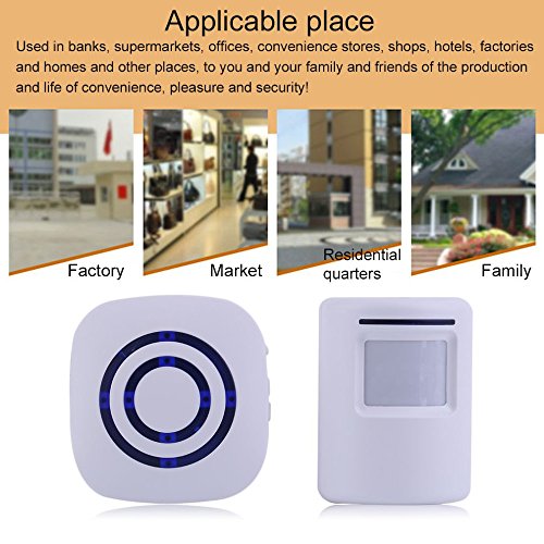 Enegg Wireless Home Security Driveway Alarm, Entry Alert, Visitor Door Bell Chime With 1 Plug-In Receiver And 2 Pir Motion Sensor Detector Alert System, Quality Sound And Led, 38 Melodies #TOP5