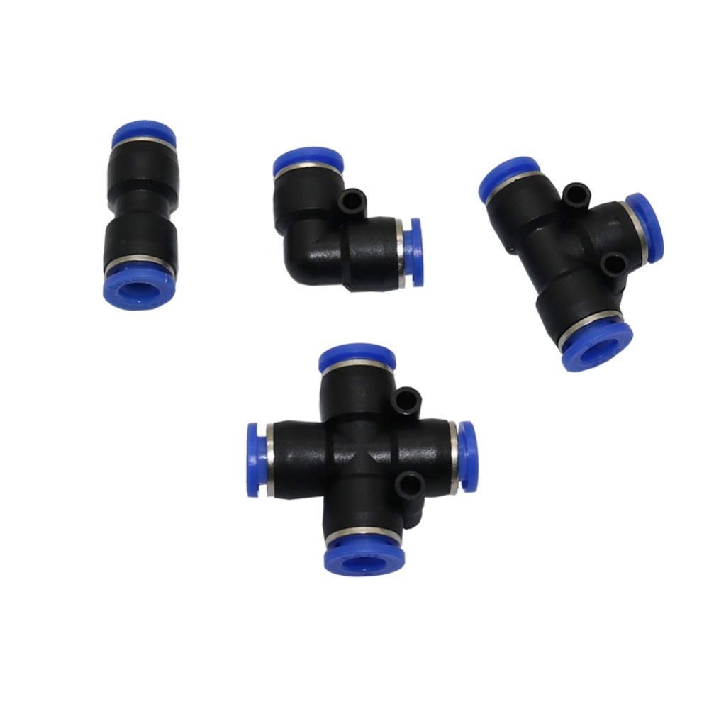 Garden Plumbing 8mm Slip Lock Quick Connectors Tees Elbow Straight Cross Garden Water Connector Low Pressure Mist Cooling Reptile Fogger Tool ( Color : Tee Connector , Diameter : 8mm ) Brass Hose