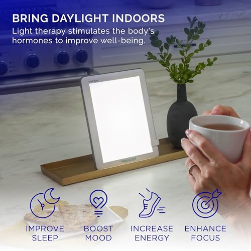 Verilux® HappyLight® Lucent - UV-Free LED Light Therapy Lamp, Bright White with 10,000 Lux, Detachable Stand, and Wall Mountable by Verilux - Image 2
