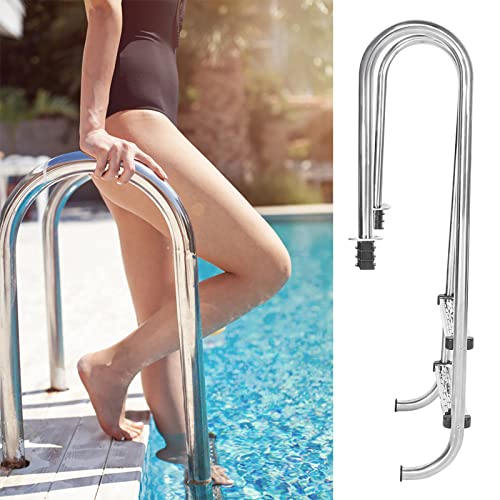 Escalera para piscina de dos peldaños acero inoxidable antideslizante miniatura 6