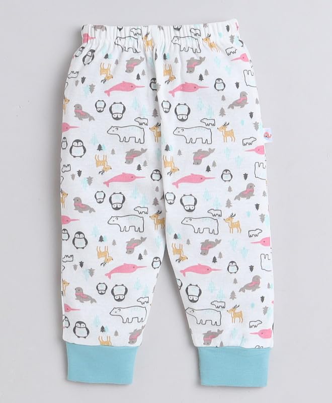 Image of BUMZEE White & Off White Full Length Girls Pyjamas Pack Of 4 (Peb8829)