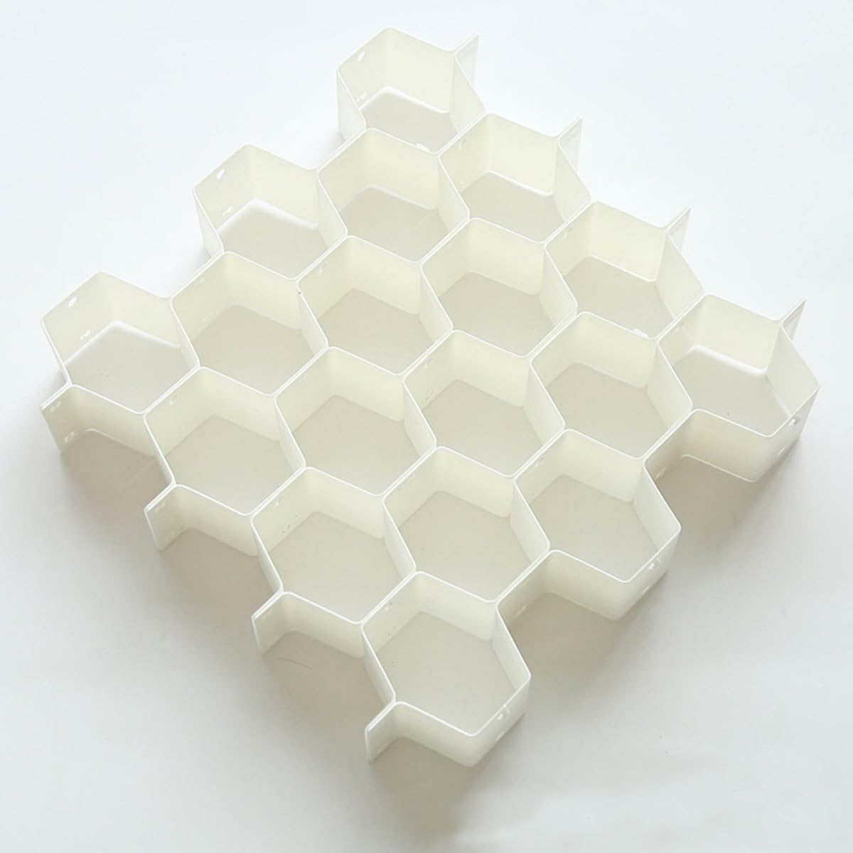 4 Organizador Panal de Juegos Cajones Plástico Blanco para Ropa Interior | Diseño Móvil y Ahorra Espacio, Separa Leggings y Bras en Armario Cama