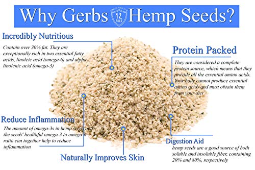 Gerbs Bright Lights Smoothie Enhancing Raw Seed Bundle, 6 Total Pounds (Raw Hemp Kernels, Raw White Chia Seeds & Raw Golden Flax Seeds) Top 14 Food Allergen Free, Non Gmo, Kosher, Made In Rhode Island #TOP1