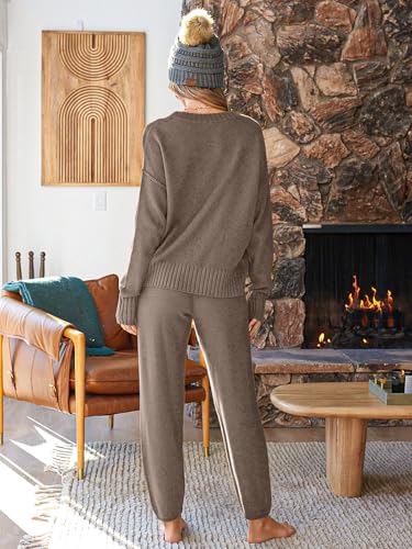 Image of LILLUSORY Womens Cardigan Pants Sets 2 Piece Slouchy Sweater Loungewear