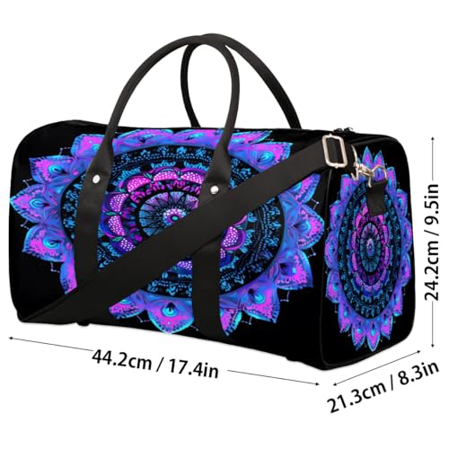 Mandala Ethnic Tribe Patterns Travel Duffel Bag for Women Men Foldable Sport Gym Tote Bag Lightweight Waterproof Weekender Overnight Bag for Weekend Holiday Gym Swim Yoga4