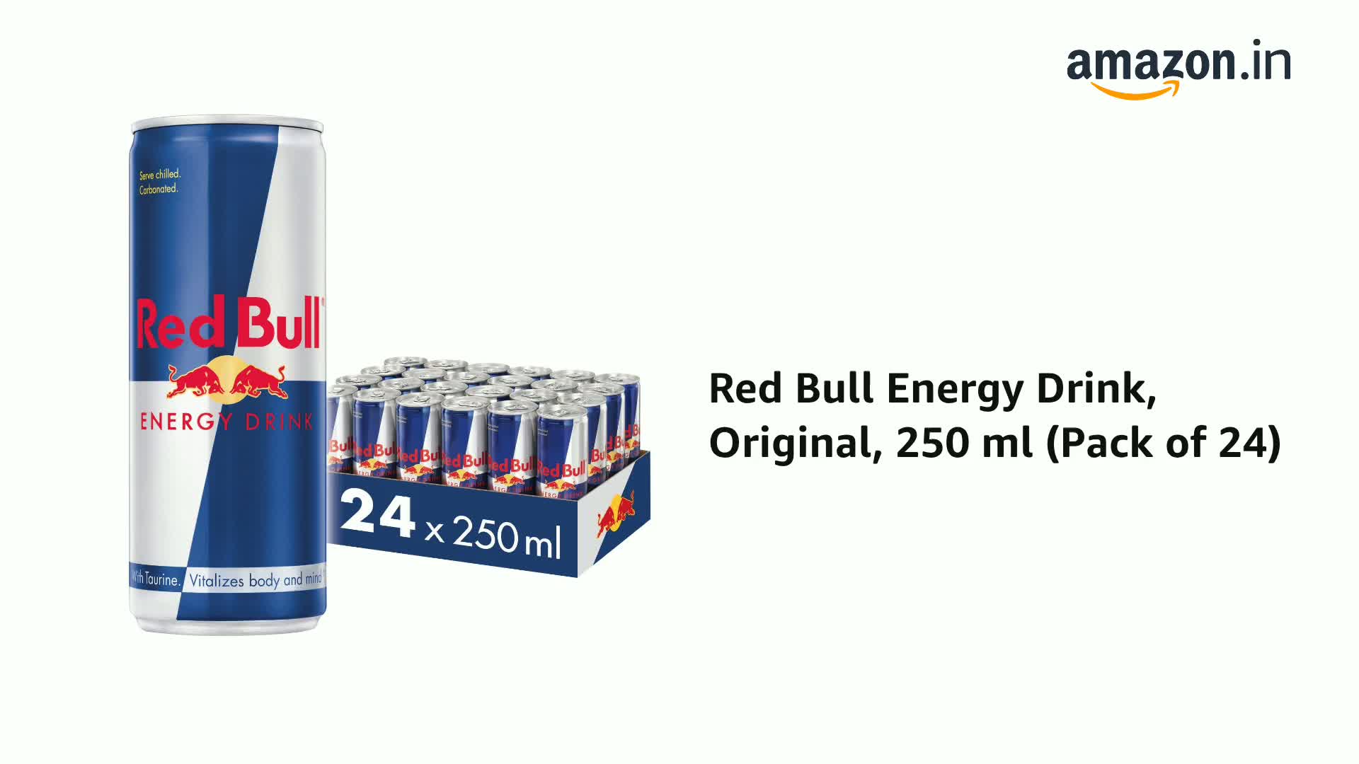 Red Bull Energy Drink, Original, 250 ml (Pack of 24) : Amazon.in