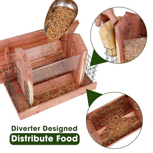 Solution4Patio Homes Garden Usa Cedar Bird Feeder Wildbird Essentials Handmade Wooden Outdoor Ranch Patio Yard Tree Hanging thumb #3