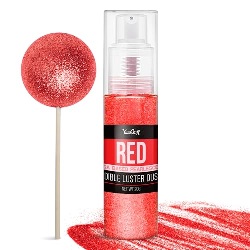 Purpurina Comestible Spray, Rojo, 20g Purpurina Comestibles para Decoración de GâTeaux, Cocktails, Bebidas, Colorante Alimentario - Colorante Alimentario en Polvo para Galletas, Bonbones, GlaçAge