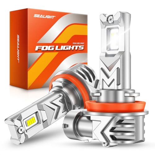 Image of SEALIGHT H8 /H16 /H11 LED Fog Light Bulb, 32,000 Lumens 6000K White H11 LED Bulb 1:1 Mini Size H16 H8 Fog Lights, 1000% Brightness, 60,000HRS Lifespan, Plug & Play