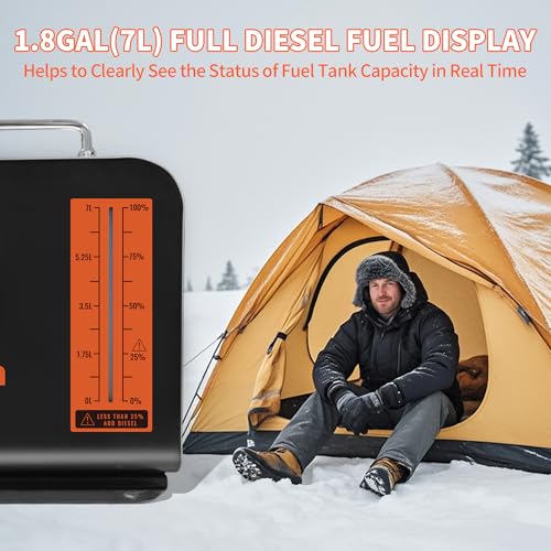 Xportion DH-03 Diesel Heater 8.3Kw, Portable Black Diesel Air Heater 12V/24V/110V thumb #4