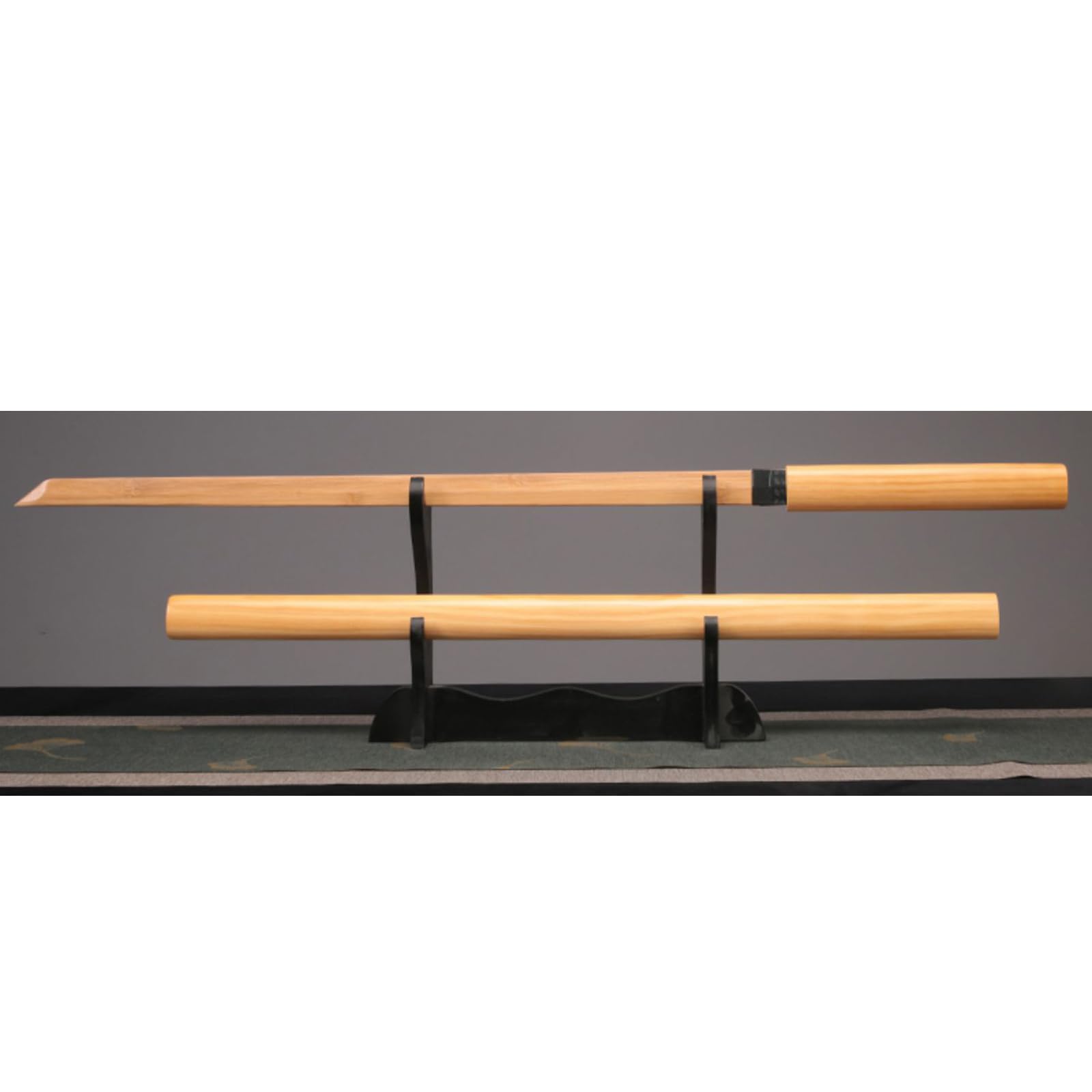 Bokken Fait Main de 100 cm,Katana en Bambou avec Fourreau en Bambou,Sabre Droit de samouraï en Bois pour Cadeau,Exposition,Cosplay,décoration,entraînement.