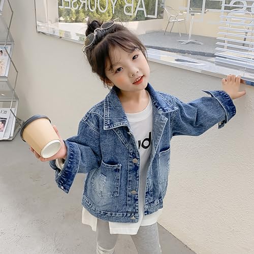ASHER FASHION Girls Denim Jacket with 3D Flower Design4