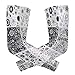 Black White Floral Flowers 1 Pair Cooling Sports Arm Sleeves, Cover Uv Sun Protection Warmer for Sports Men Women Running Golf Cycling Riding Jogging