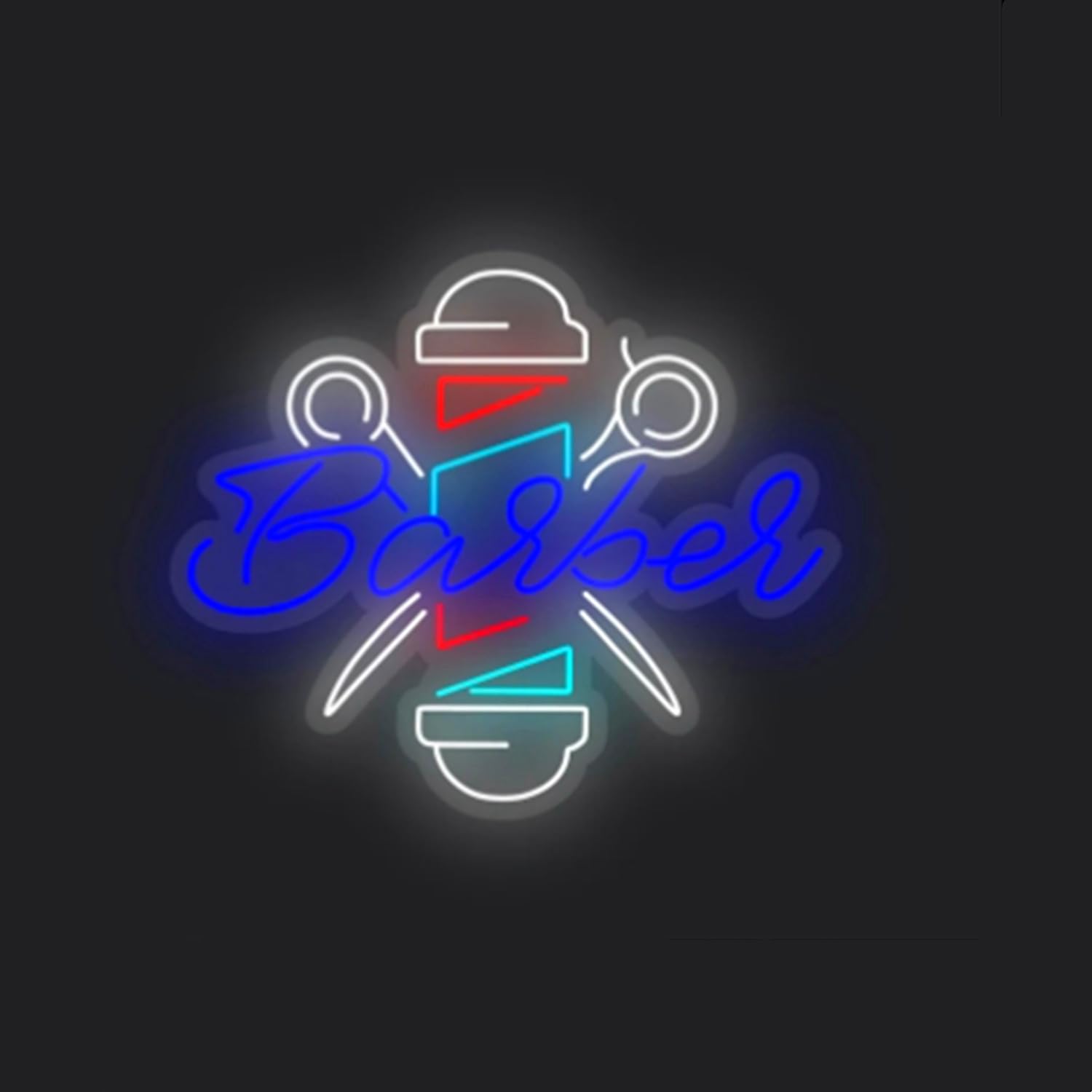 Dimmable Barber Neon Sign, Hair Salon Light up Neon Lights LED Sign for Wall Window Decor,Decorative Barbershop Lights for Salon Decor for Hair Stylist,40.6 * 31.8CM,USB Powered