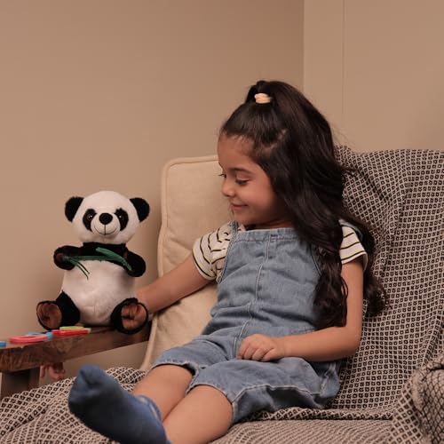 Image of Mirada Glitter Eye Panda Soft Toy - 22cm | Cute Black & White Plush Stuffed Animal for Kids, Boys & Girls | Super Soft Cuddly Panda Toy Room Decor Plushie