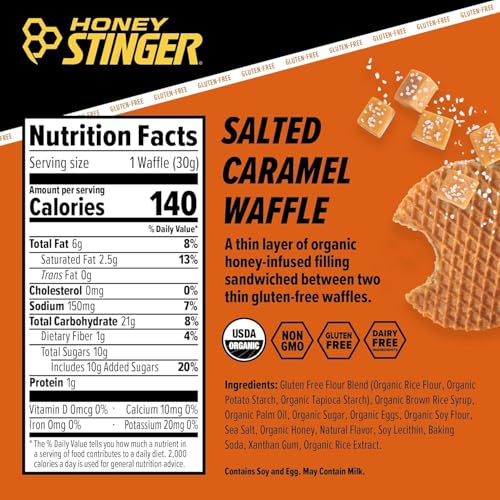 Image of Honey Stinger Energy Waffle Variety Pack - 10 Count, 5 Flavors, Organic Waffles - Honey, Vanilla, Cookies & Cream, Salted Caramel, & Cinnamon - Energy Snack for Running, Cycling, Hiking & Sports