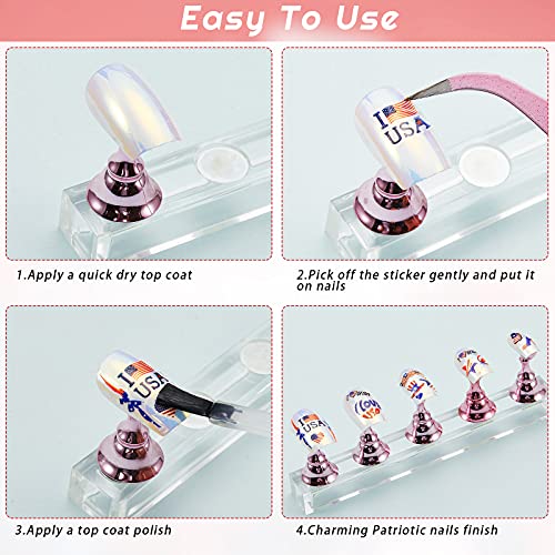 8 Sheets American Flag Nail Art Sticker And 12 Boxes Nail Glitter Star Sequin, 4Th Of July Nail Sticker Self Adhesive Independence Day Patriotic Nail Art Decal And Nail Confetti Flakes For Women Girls #TOP5