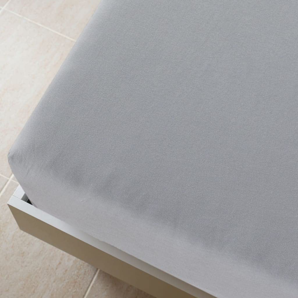 Spannbettlaken 180x200 cm Jersey Baumwolle - 2er Set Grau - Weiches Bettlaken für Matratzen - Atmungsaktiv und Elastisch