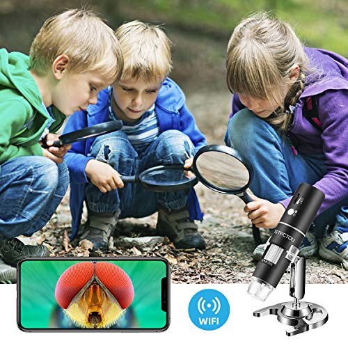 Stpctou Wireless Digital Microscope 50X-1000X 1080P Handheld Portable Mini Wifi Usb Microscope Camera With 8 Led Lights For Iphone/Ipad/Smartphone/Tablet/Pc #TOP4