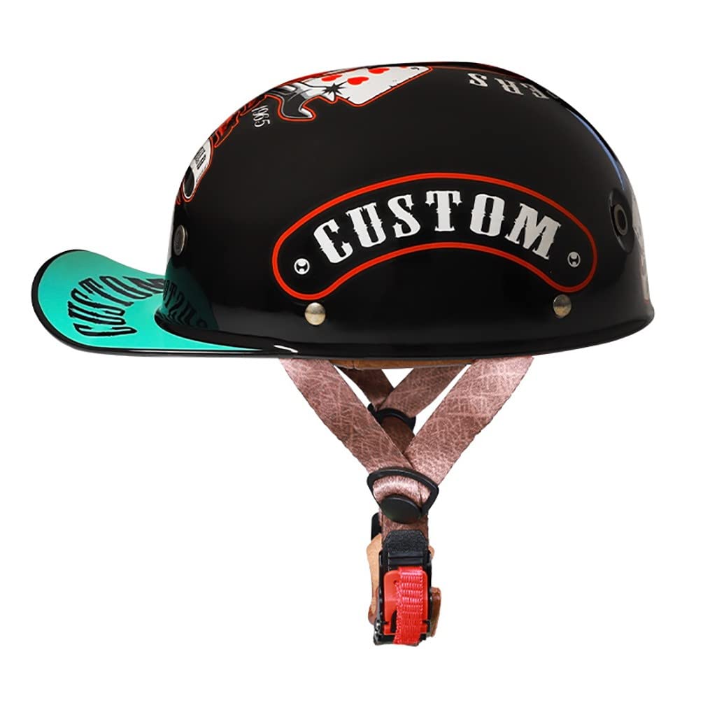 Motorrad Halbhelm ECE-zugelassen - Baseball Cap Design Für Cruiser & Scooter