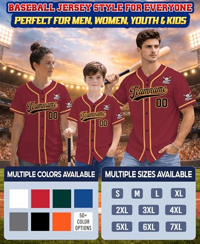 Custom Baseball Jersey for Men Women Boys Girls Youth Kids, Custom Jersey Baseball Printed Team Name Number Logo miniatura 5