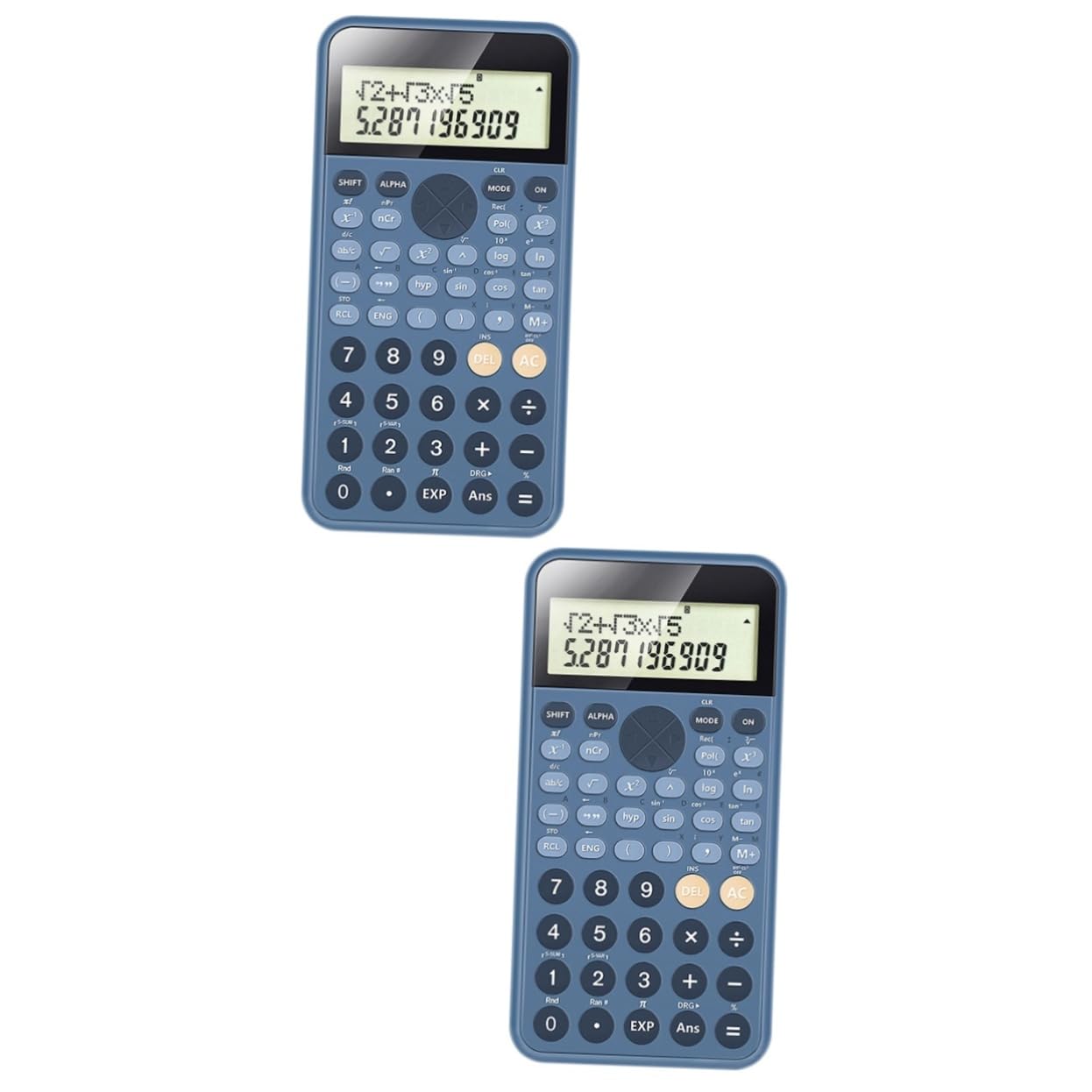 Operitacx 2pièces Calculatrice Scientifique Étudiante Fonctionnalités Avancées pour Physique Chimie Et Comptabilité Idéale pour École Et Bureau Bleu