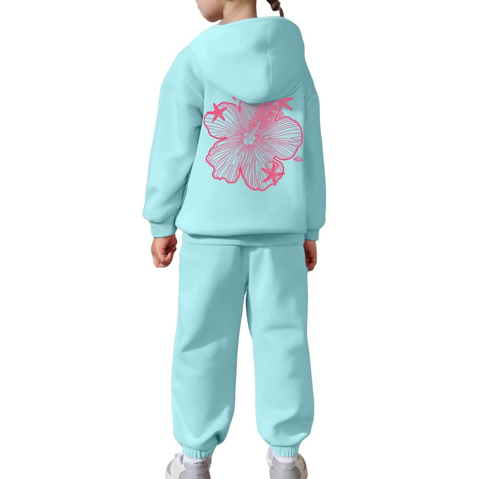 Generisch Niños Niños Niños Niñas Manga Larga Sólido Cálido Sudadera Sudadera Tops Pantalones Niños Trajes Chándal Ropa para Niños