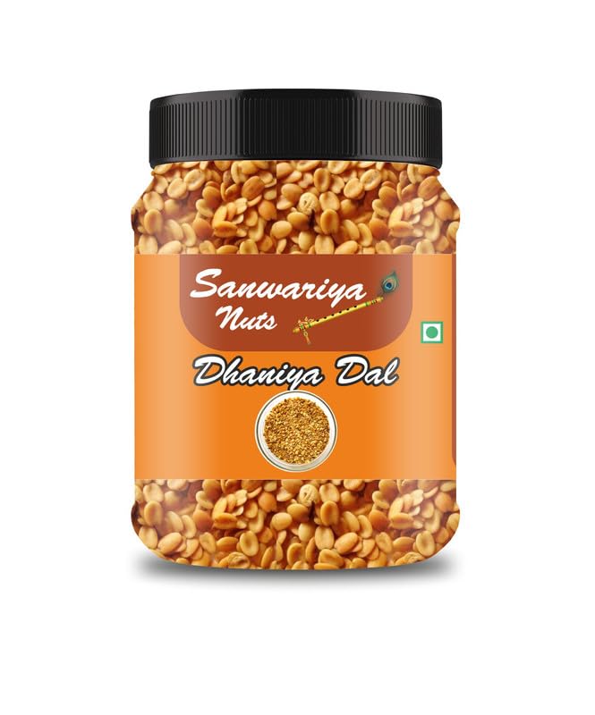 SANWARIYA NUTS Dhaniya Dal Roasted | Dhana Daal for Mukhwas | Roasted Dhana Dal | Roasted Coriander Seeds | Salty & Crunchy Split Dhana Dal | Coriander Seed | Dhana Daal | 500gm