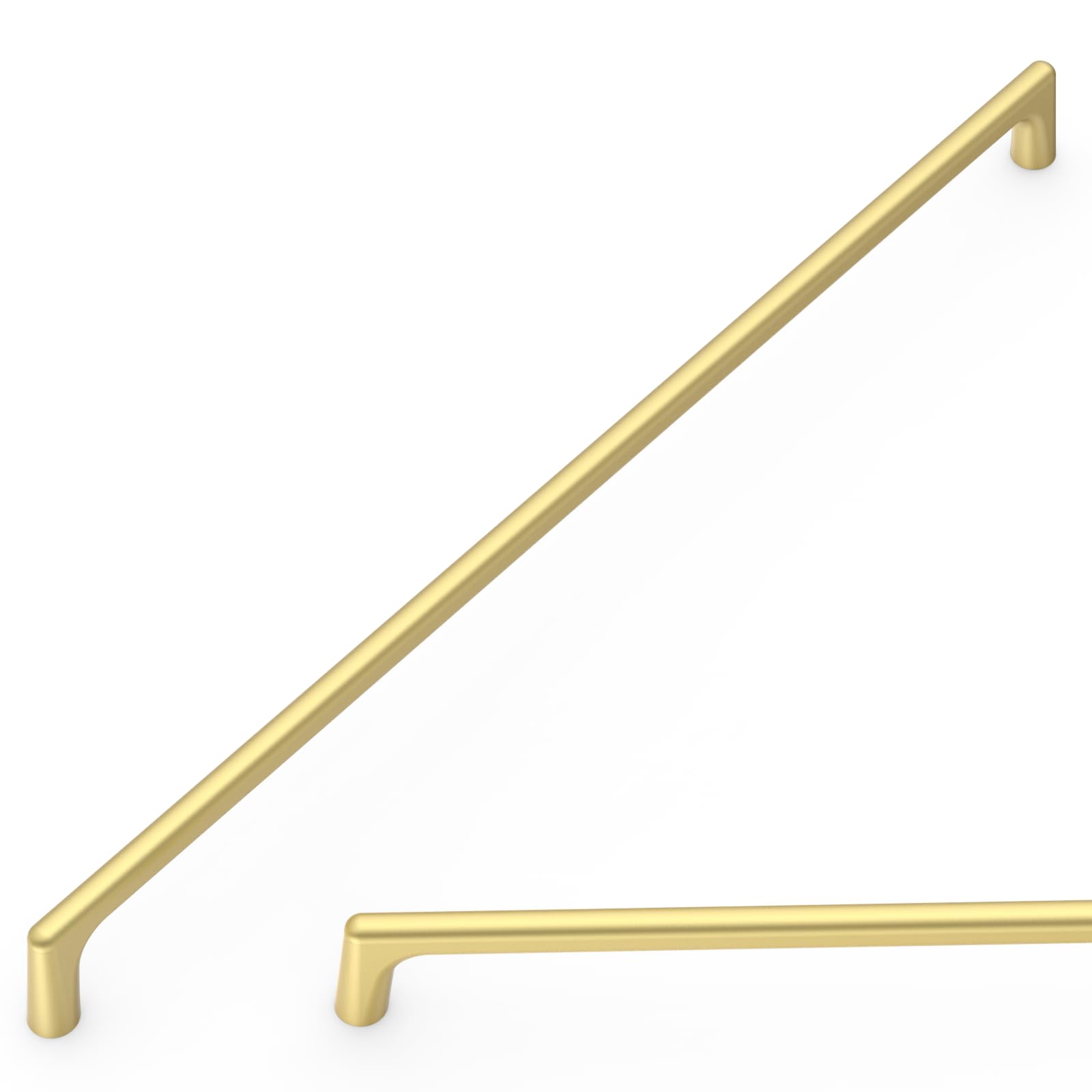 Amerdeco ZH0041 - Paquete de 10 tiradores dorados cepillados para armarios de 12.5 pulgadas (320 mm) con orificio central, manijas para armarios de cocina, tiradores de cocina para armarios, tiradores
